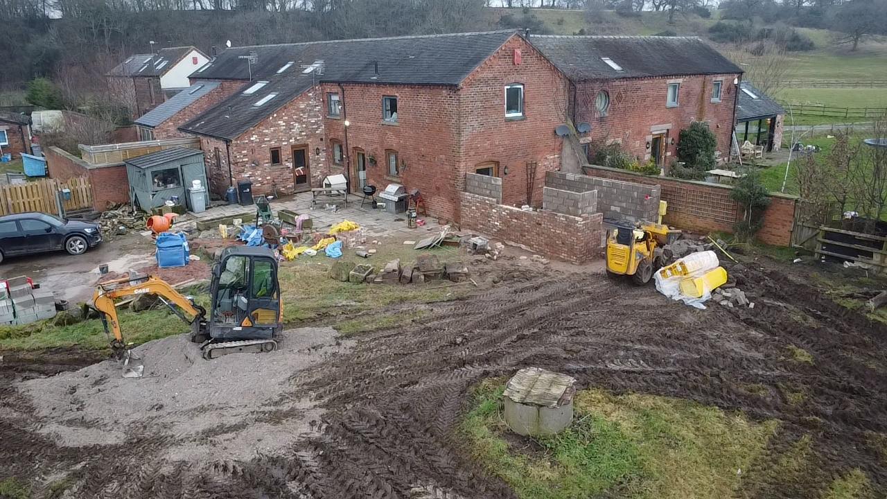 Aerial photo of a working site